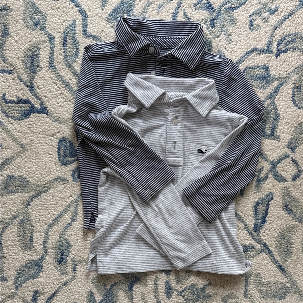 Vineyard Vines 1 Navy and 1 Gray Kids Polo Shirts